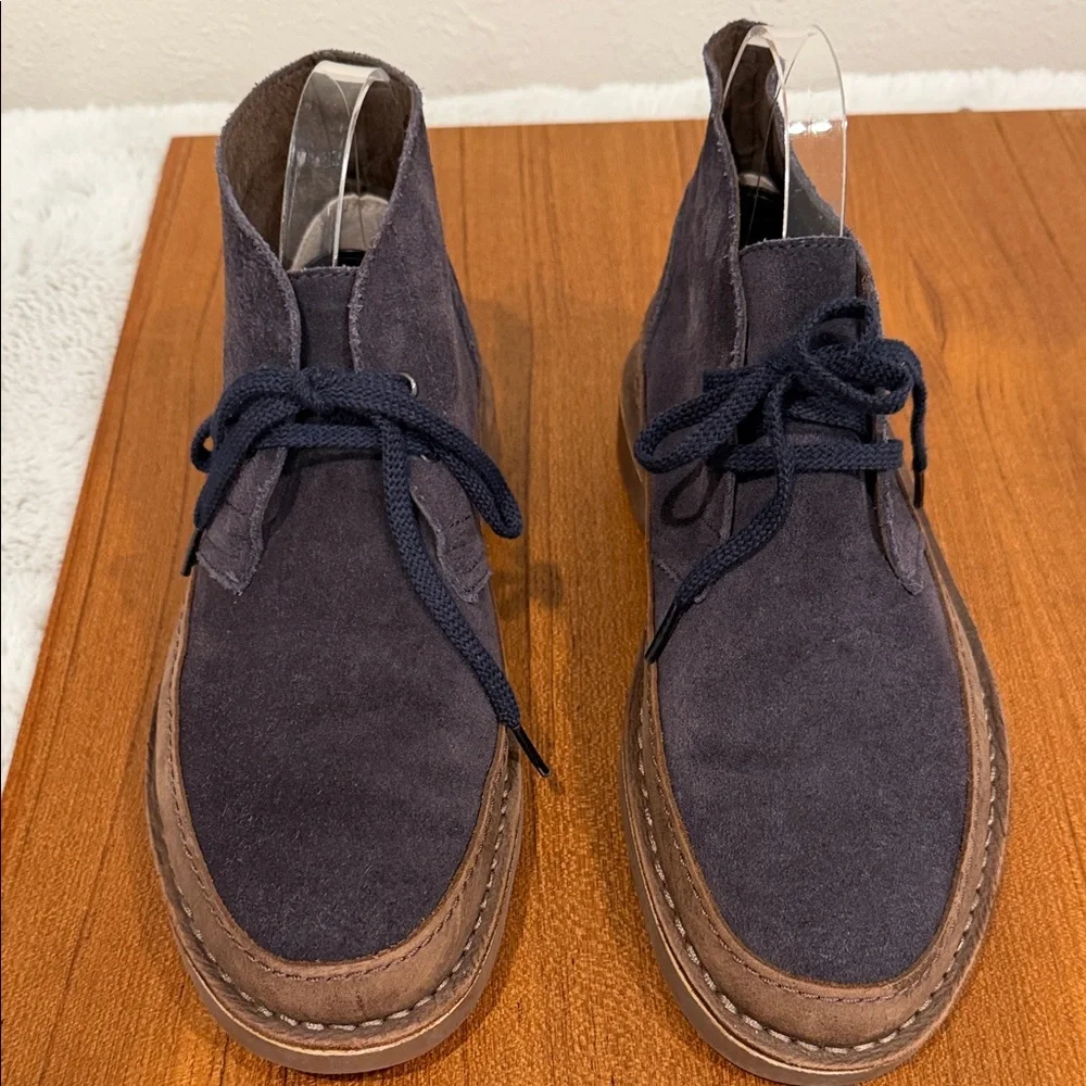 Clarks Originals Desert Boots Men 8 Navy Blue Suede Chukka Crepe Sole